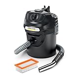 Kärcher Asche- und Trockensauger AD 2, Nennleistungsaufnahme: 600 W, Metallbehälter: 14 l, Saugschlauch: 1,2 m, integrierte Filterabreinigung, Flachfaltenfilter, Metall-Grobschmutzfilter